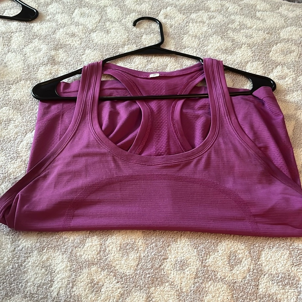 Lululemon swiftly tech racer back tank race length vivid plum